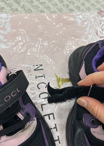 Kız Çocuk Mor Bağcıklı Cırt Cırtlı Spor Ayakkabı - Görsel 4