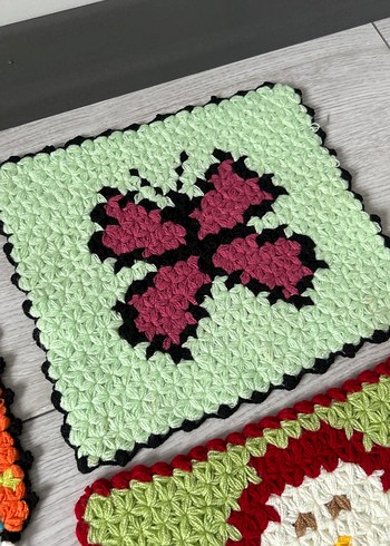 Desenli Renkli Çeyizlik El Örgüsü Lifler - Görsel 6