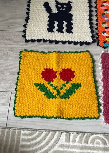 Desenli Renkli Çeyizlik El Örgüsü Lifler - Görsel 2