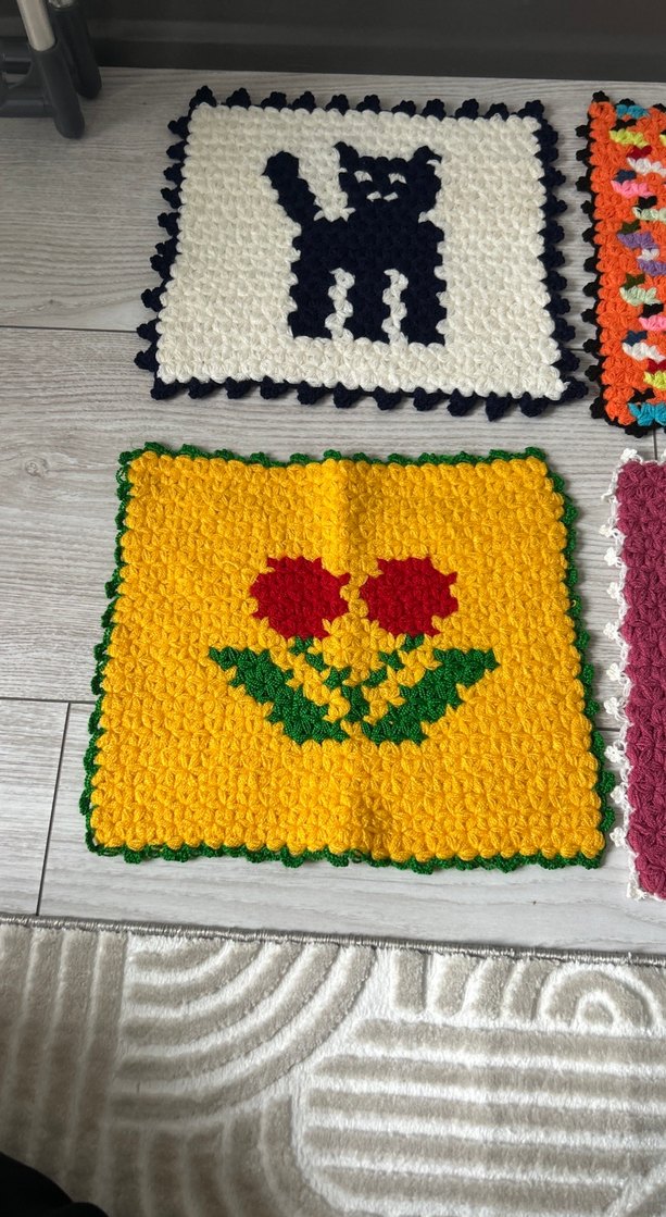 Desenli Renkli Çeyizlik El Örgüsü Lifler - Görsel 2