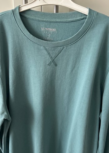 Turkuaz Erkek Bisiklet Yaka Uzun Kollu Sweatshirt - Görsel 3