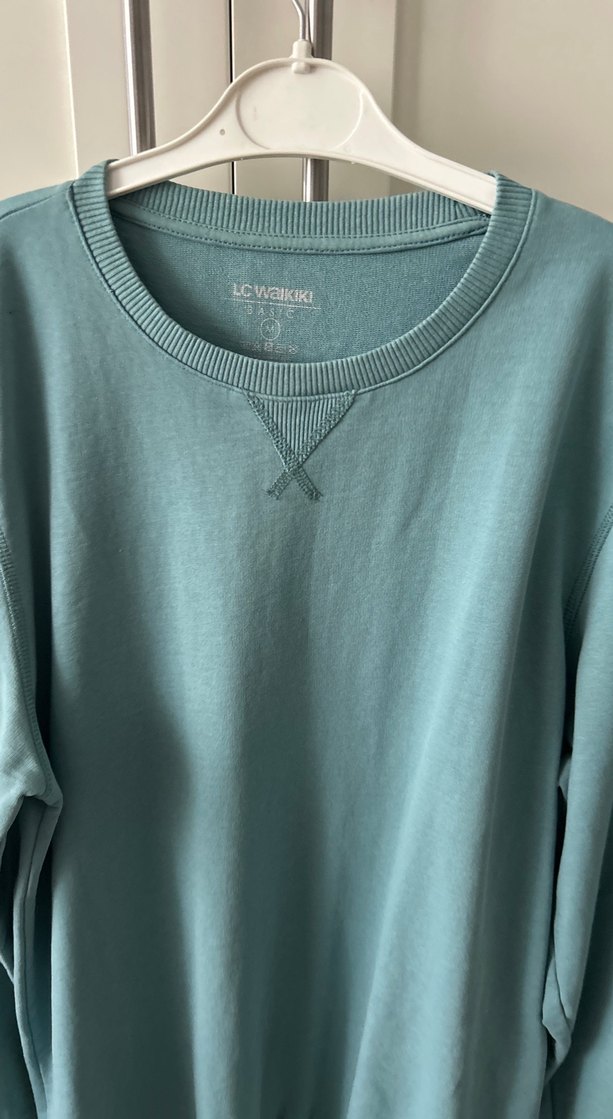 Turkuaz Erkek Bisiklet Yaka Uzun Kollu Sweatshirt - Görsel 3