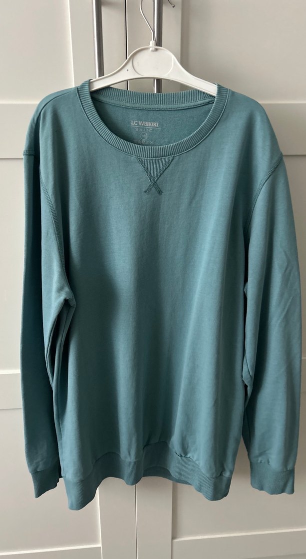 Turkuaz Erkek Bisiklet Yaka Uzun Kollu Sweatshirt - Görsel 2