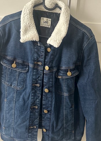 Lee Kadın Mavi Kot Ceket, Düğmeli, Rahat Kesim - Görsel 4