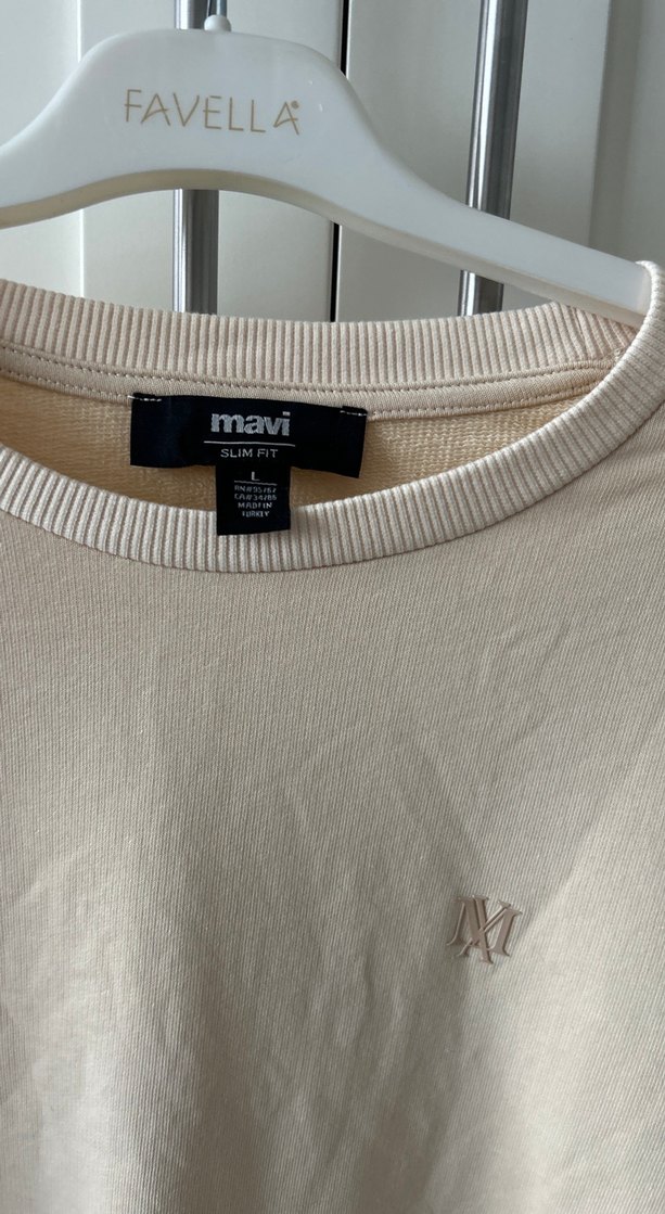 Bej Erkek Uzun Kollu Sweatshirt - Görsel 4