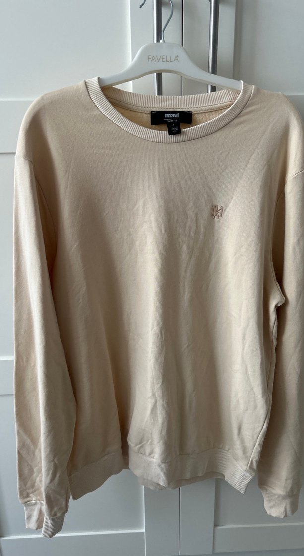 Bej Erkek Uzun Kollu Sweatshirt - Görsel 2