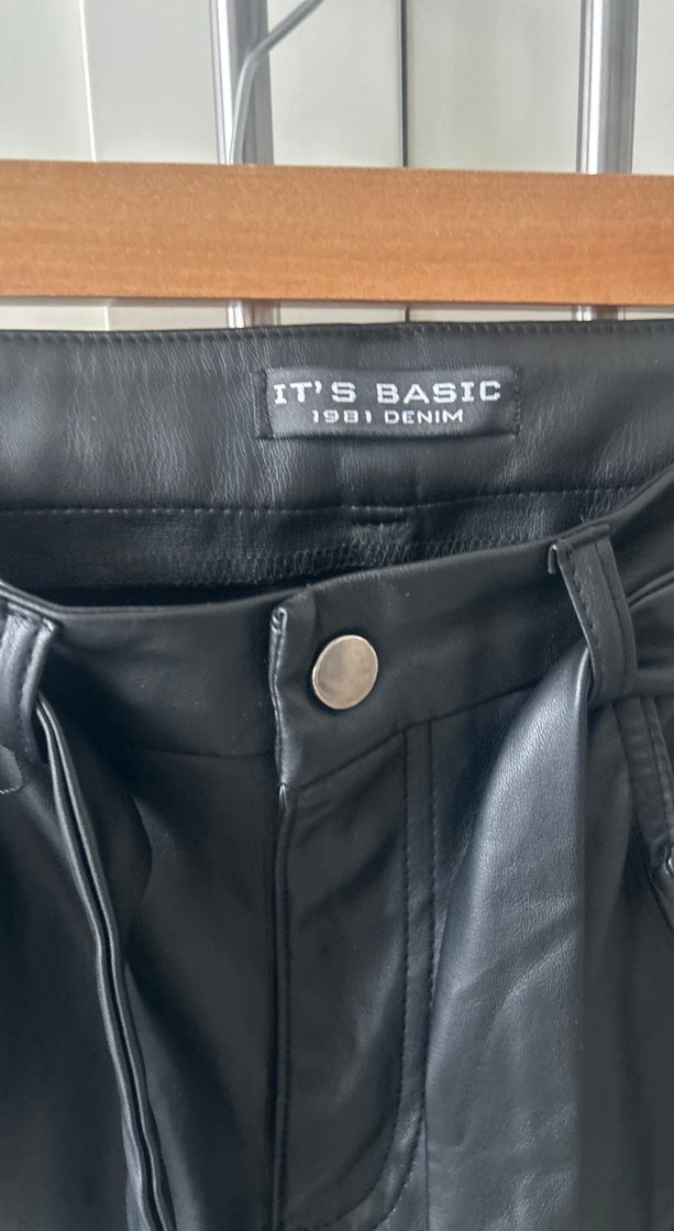 Kemerli Siyah Deri Mini Etek - Görsel 4