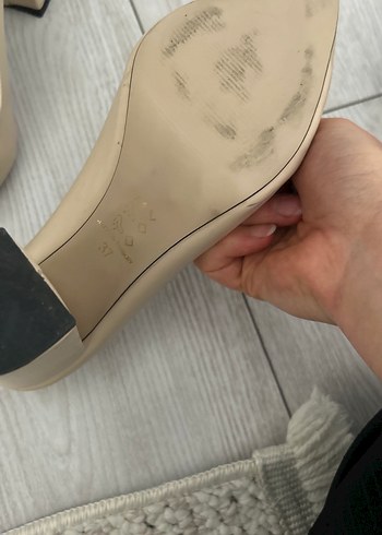 Bej Kadın Blok Topuklu Stiletto - Görsel 4