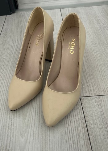 Bej Kadın Blok Topuklu Stiletto - Görsel 2