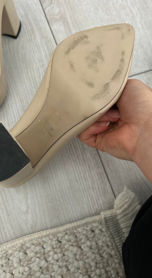 Bej Kadın Blok Topuklu Stiletto - Görsel 4