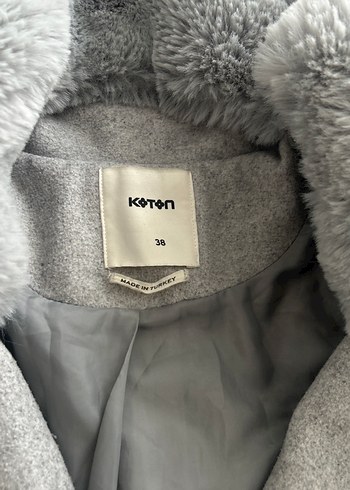 Gri Kürklü Yaka Kadın Kaban - Görsel 5