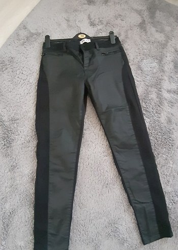 Kadın Siyah Kemerli Regular Fit Denim Pantolon - Görsel 6