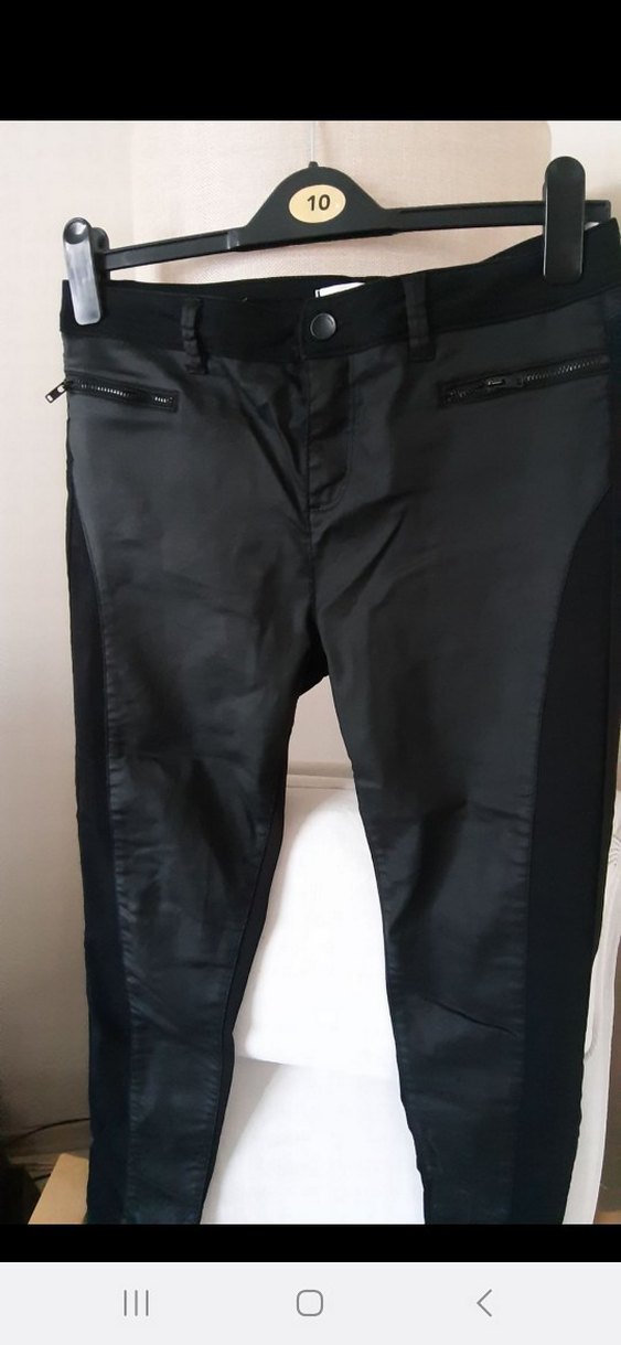 Kadın Siyah Kemerli Regular Fit Denim Pantolon - Görsel 5