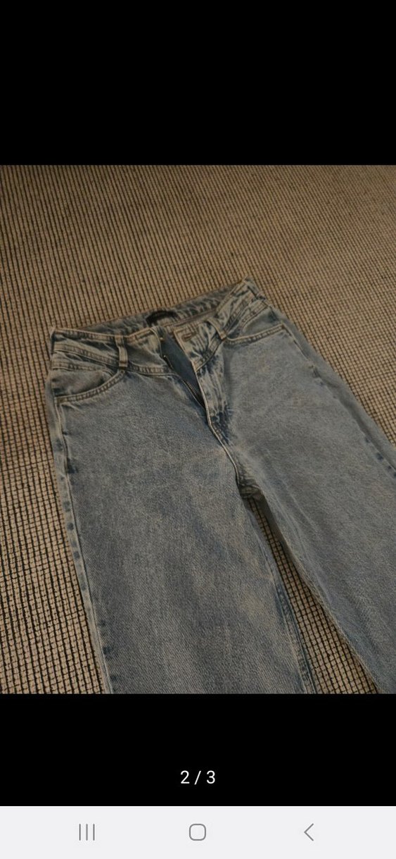 mavi renk Midi Boy Kadın Denim Pantolon - Görsel 2