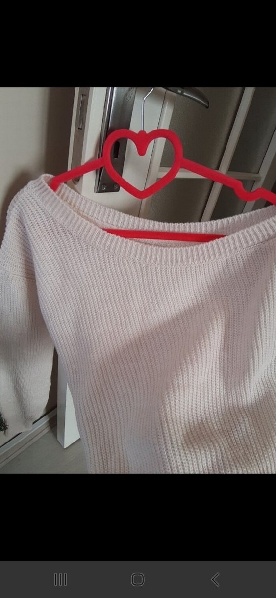 Kadın Beyaz Örgü Salaş Triko - Görsel 3