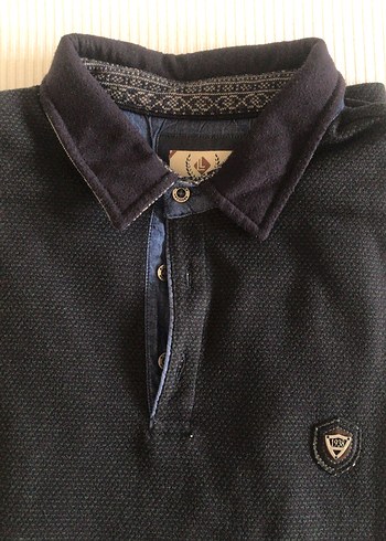 l/xl Beden Siyah Erkek Uzun Kollu Polo Tişört