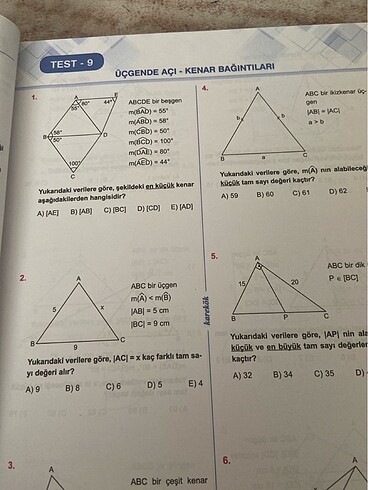  Beden Renk Karekök tyt geometri soru bankası