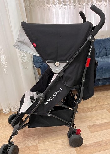 Gri-Beyaz Maclaren Bebek Arabası - Görsel 3