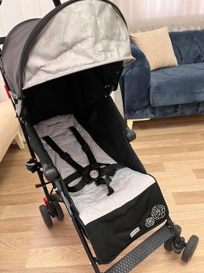 Gri-Beyaz Maclaren Bebek Arabası - Görsel 2