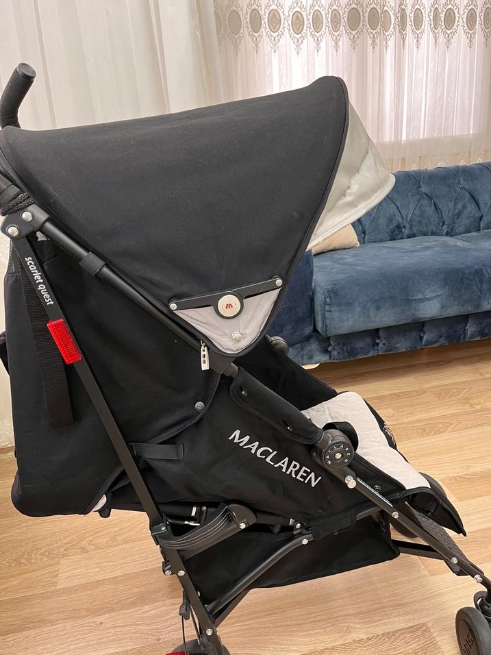 Gri-Beyaz Maclaren Bebek Arabası - Görsel 4