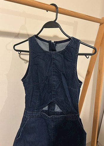 Koyu Lacivert Denim Midi Tulum - Görsel 2