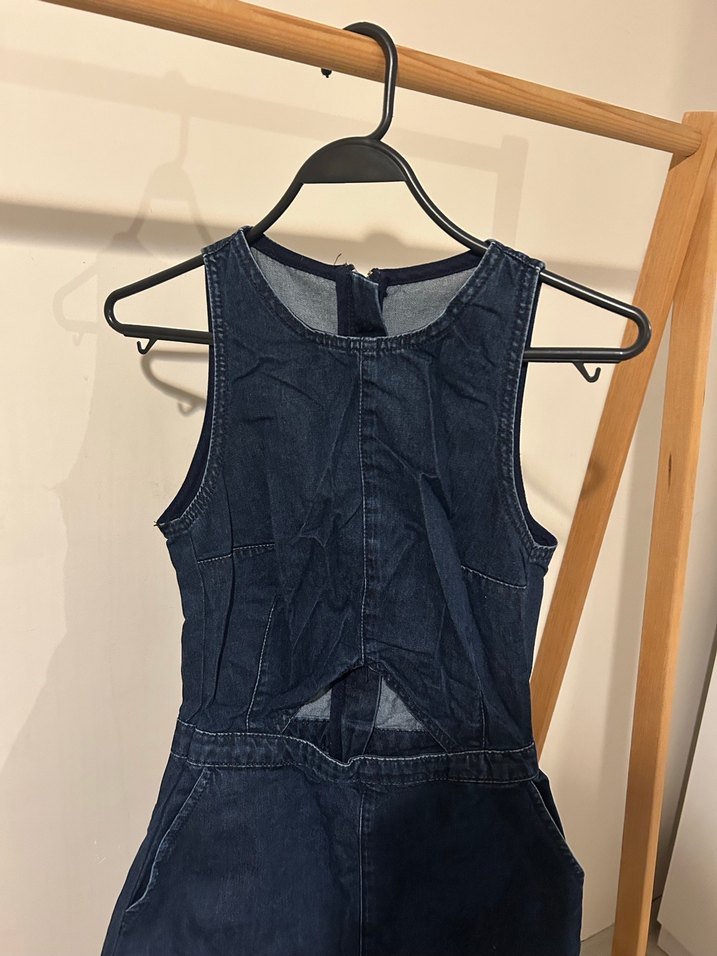 Koyu Lacivert Denim Midi Tulum - Görsel 2