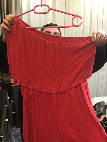 xl Beden pembe Renk Tek kol elbise