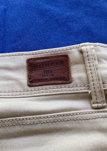 Bej Kadın Denim Pantolon Midi Boy - Görsel 6