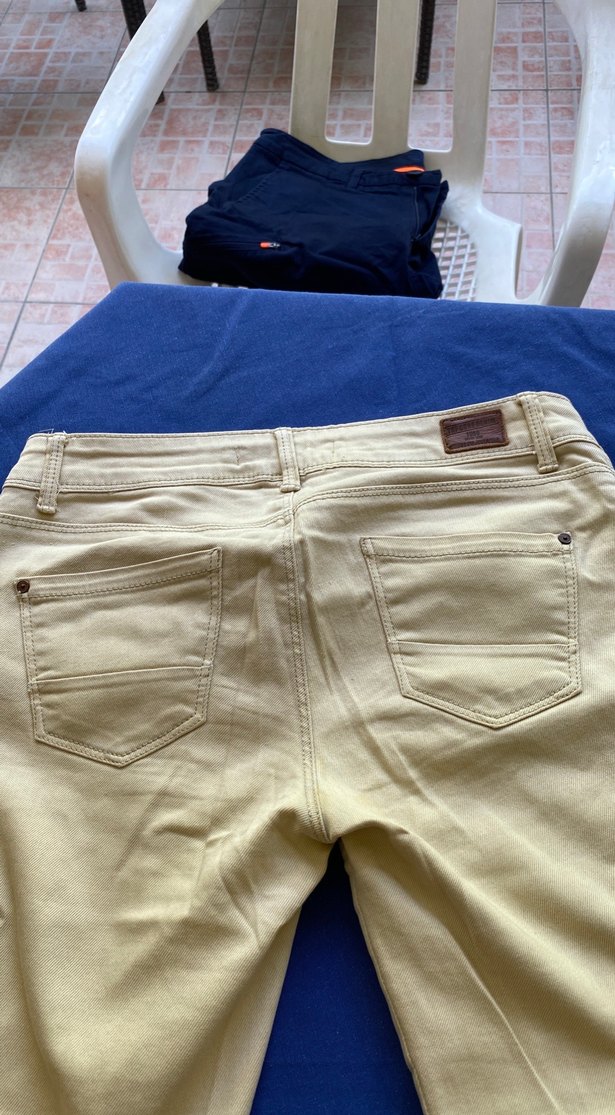 Bej Kadın Denim Pantolon Midi Boy - Görsel 5