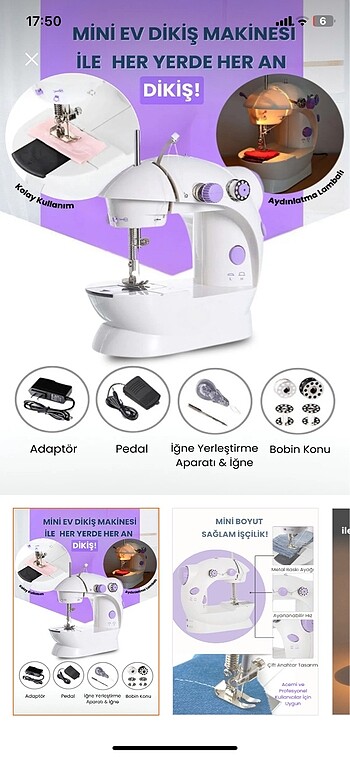 Mini Dikiş Makinesi 500 TL