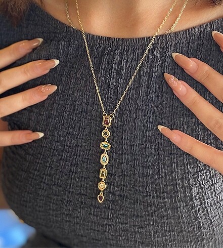 Zara Zirkon Taşlı Baget Kolye