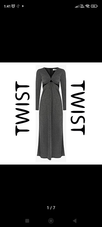 twist simli gece elbisesi