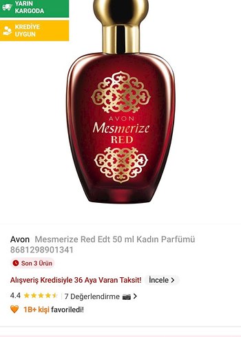 Avon Mesmerize Red 50 ml Kadın Parfümü