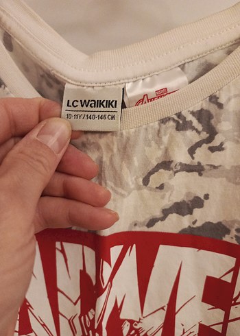 10 Yaş Beden gri Renk Marvel Baskılı Gri Batik Erkek Tişört
