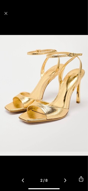 39 Beden Zara gold topuklu ayakkabı