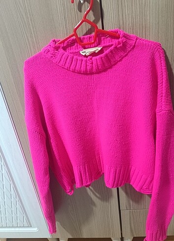 m Beden Neon pembe kazak