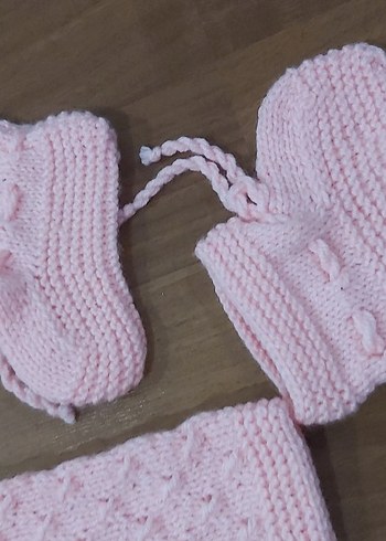 24-36 Ay Beden Kız Çocuk Pembe Kısa Kollu Örgü Hırka