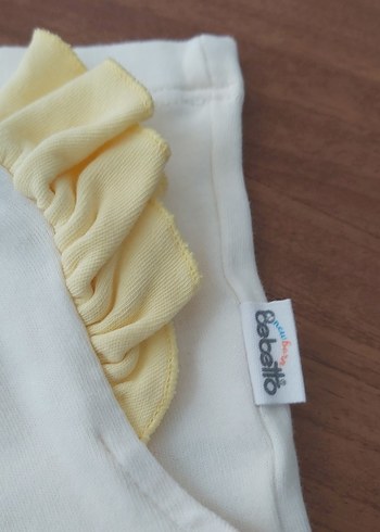 Sarı Fırfırlı Kız Bebek Kısa Kollu Takım - Görsel 6