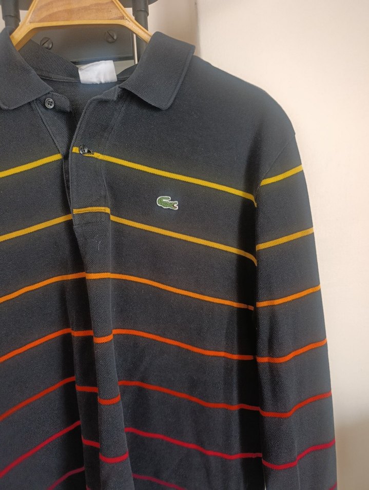 Lacoste Çok Renkli Çizgili Uzun Kollu Polo Tişört - Görsel 2