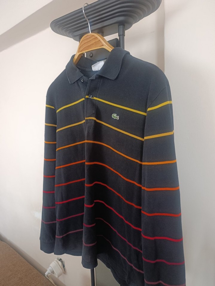 Lacoste Çok Renkli Çizgili Uzun Kollu Polo Tişört - Görsel 3
