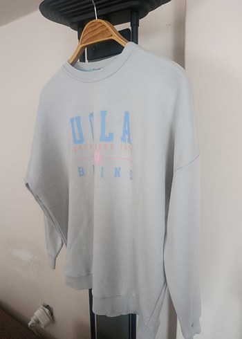 Gri Oversize UCLA Baskılı Kadın Sweatshirt - Görsel 3