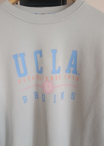 Gri Oversize UCLA Baskılı Kadın Sweatshirt - Görsel 2