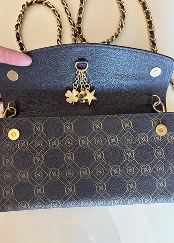 Zincir Detaylı Yılan derisi orjınal vakko çanta - Görsel 5