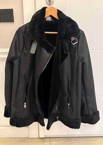Siyah Süet Kürk Detaylı Kadın Ceket - Görsel 5