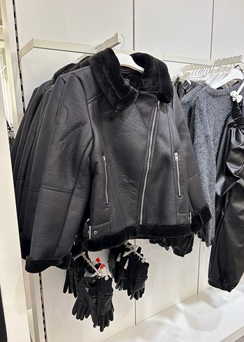 Siyah Süet Kürk Detaylı Kadın Ceket - Görsel 8