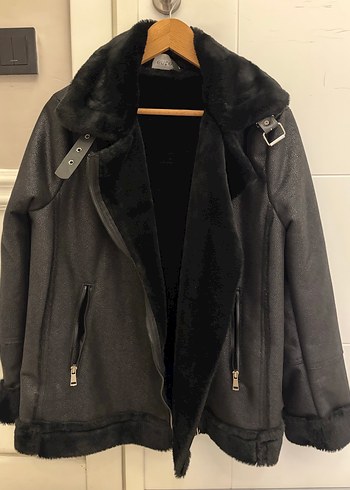 Siyah Süet Kürk Detaylı Kadın Ceket - Görsel 2