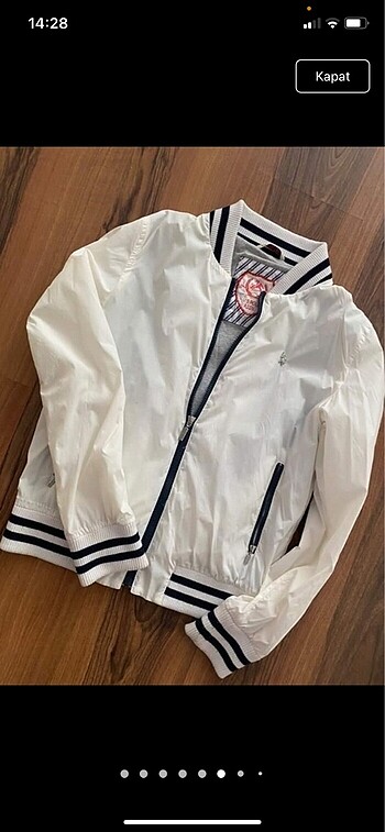 Beyaz Polo mont - Görsel 5