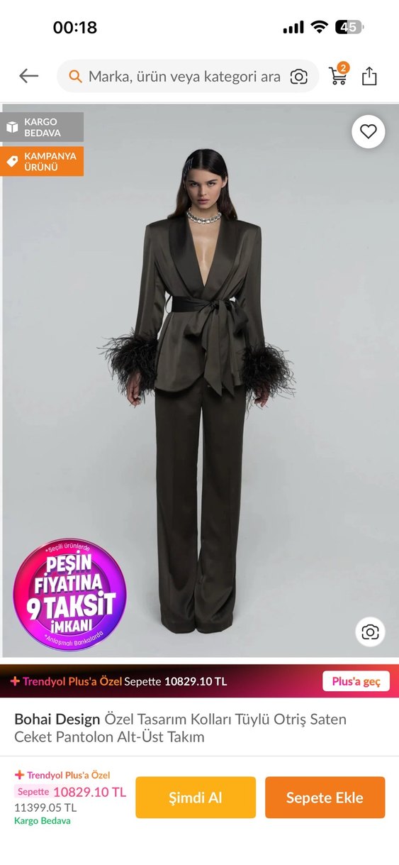 Saten pantolon ceket takım - Görsel 5