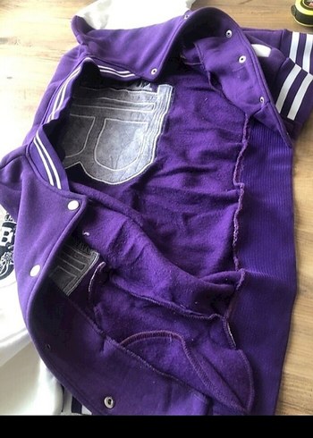 38 Beden mor Renk Mor Düğmeli Kadın Bomber Ceket