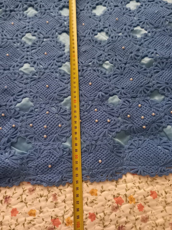 Bebek battaniye el Örgüsü Mavi Battaniye - Görsel 3